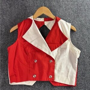 Red and White Women's Crop Top